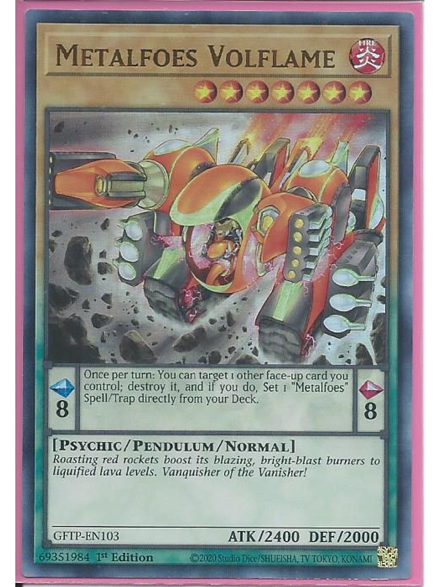 Metalfoes Volflame - GFTP-EN103 - Ultra Rare 1st Edition 1