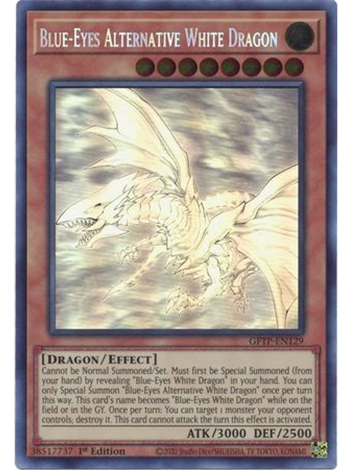 Blue-Eyes Alternative White Dragon - GFTP-EN129 - Ghost Rare 1st Edition 1
