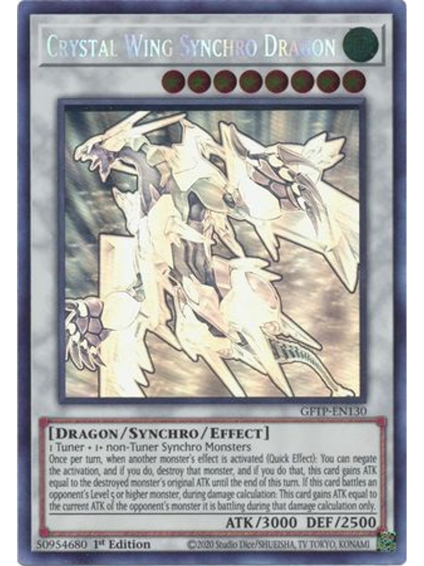 Crystal Wing Synchro Dragon - GFTP-EN130 - Ghost Rare 1st Edition 1