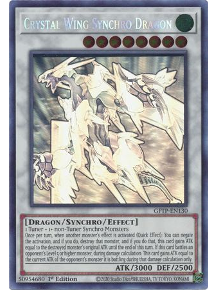 Crystal Wing Synchro Dragon - GFTP-EN130 - Ghost Rare 1st Edition 1