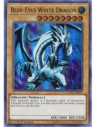 Blue-Eyes White Dragon (Red Sparks Background) - LCKC-EN001 - Ultra Rare 1st Edition