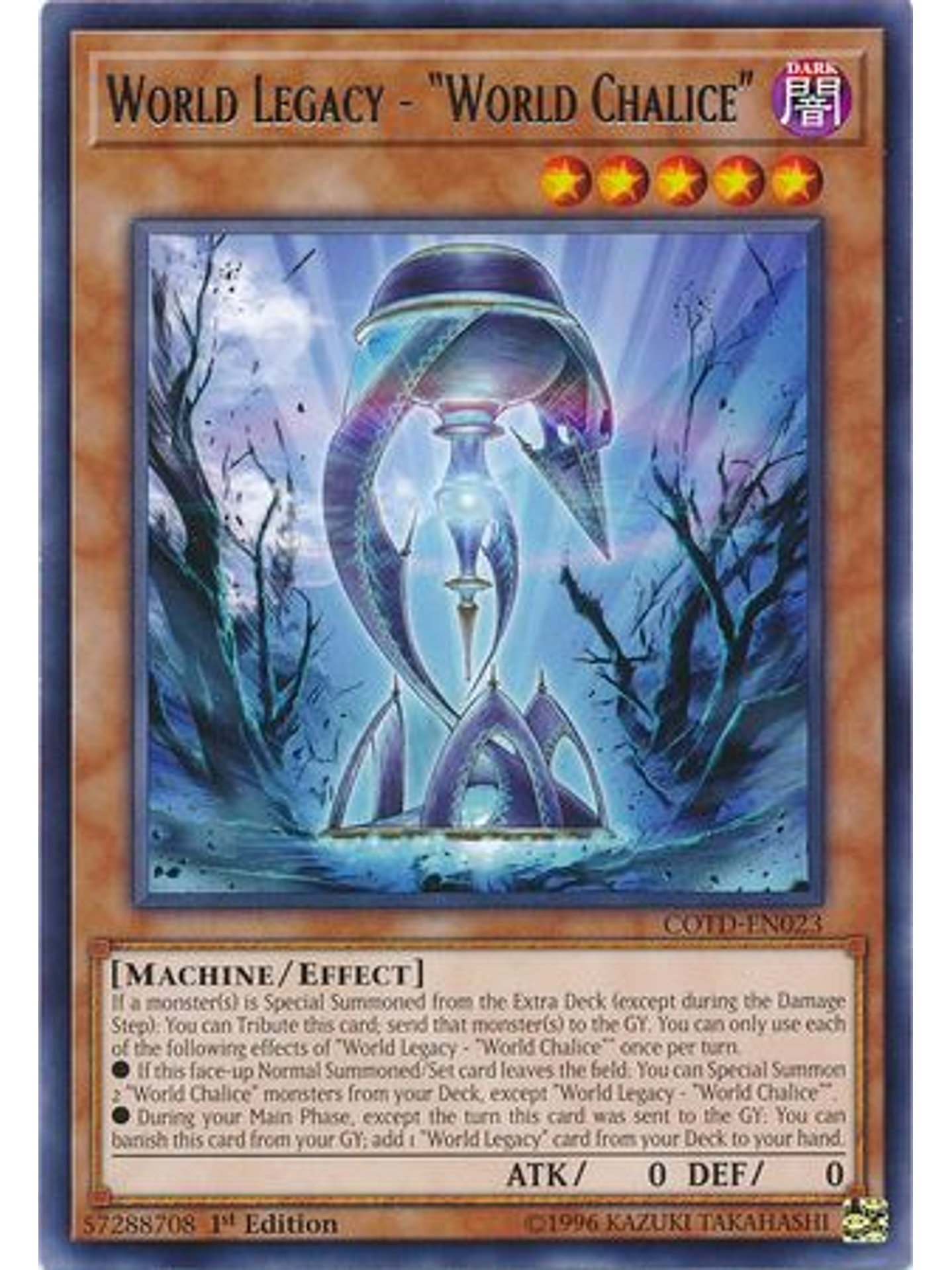 World Legacy - World Chalice - cotd-en023 - Rare 1st Edition 1