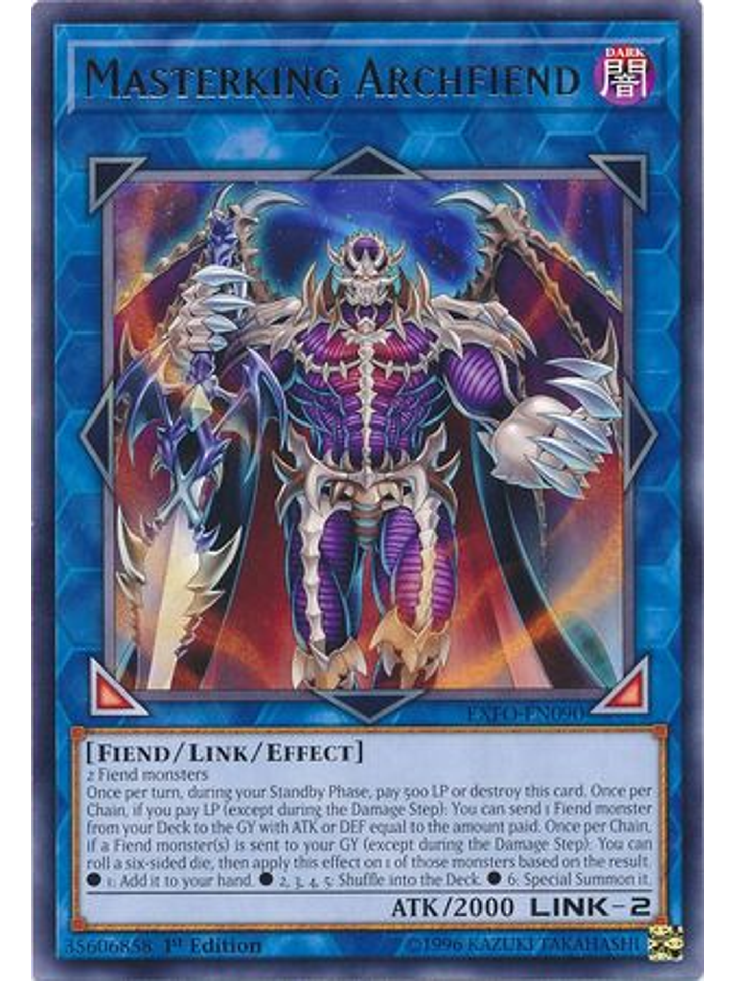Masterking Archfiend - exfo-en090 - Rare 1st Edition 1