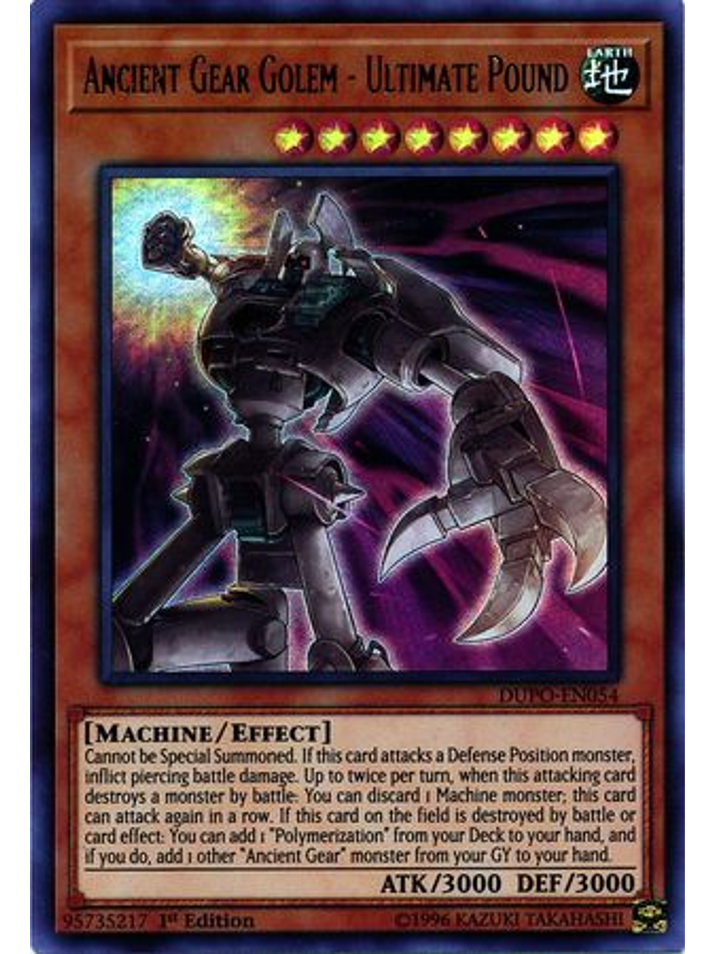 Ancient Gear Golem - Ultimate Pound - DUPO-EN054 - Ultra Rare 1st Edition 1