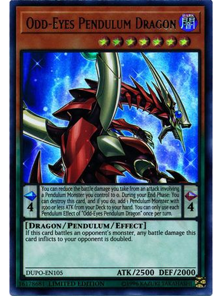 Odd-eyes Pendulum Dragon - dupo-en105 - Ultra Rare Limited Edition 1