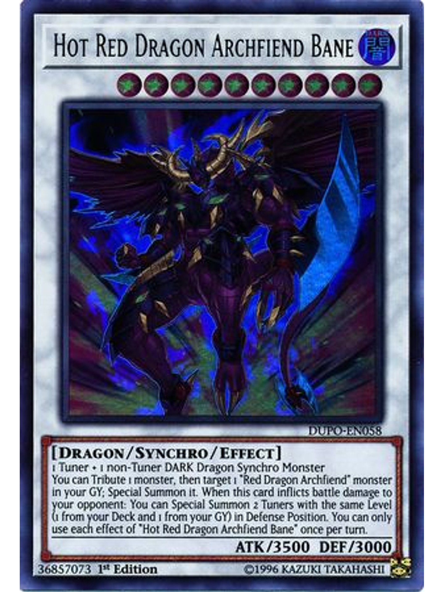 Hot Red Dragon Archfiend Bane - DUPO-EN058 - Ultra Rare 1st Edition 1