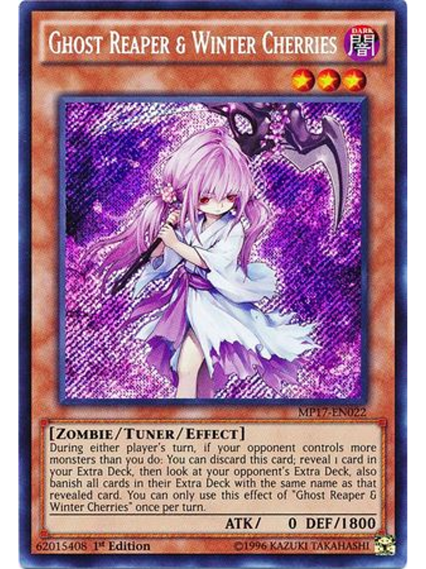 Ghost Reaper & Winter Cherries - MP17-EN022 - Secret Rare 1st Edition 1