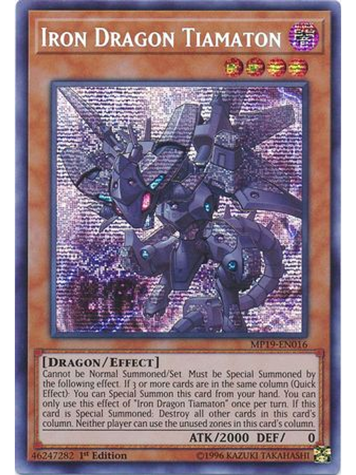 Iron Dragon Tiamaton - MP19-EN016 - Prismatic Secret Rare 1st Edition 1