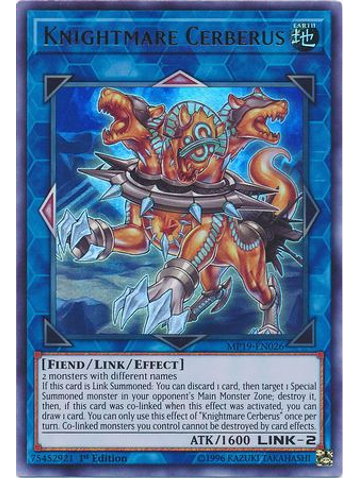 Knightmare Cerberus - MP19-EN026 - Ultra Rare 1st Edition 1