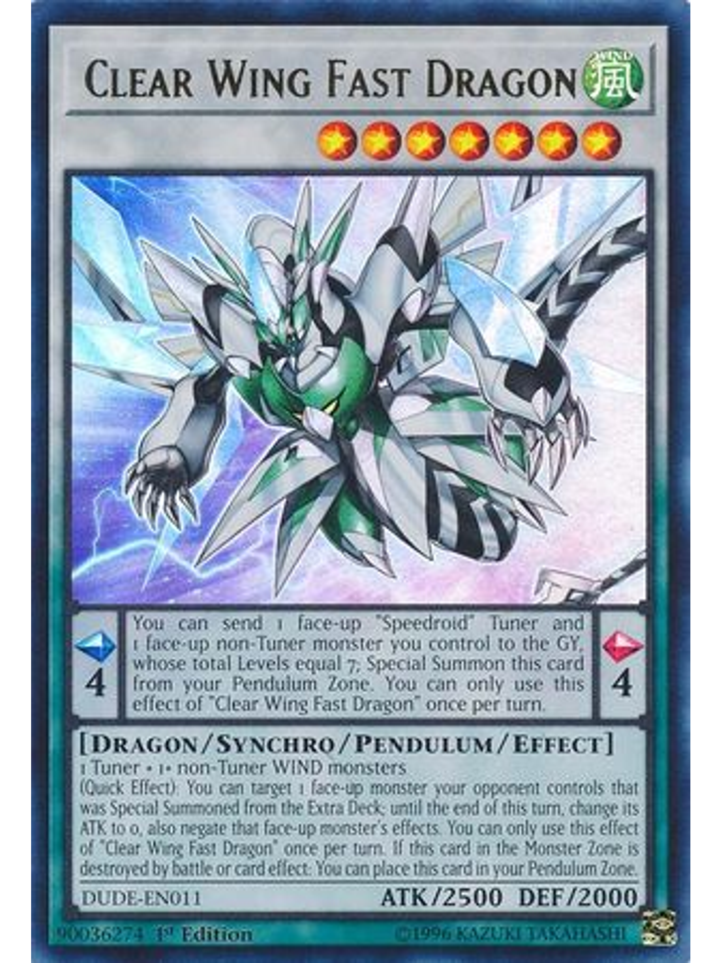 Clear Wing Fast Dragon - DUDE-EN011 - Ultra Rare 1