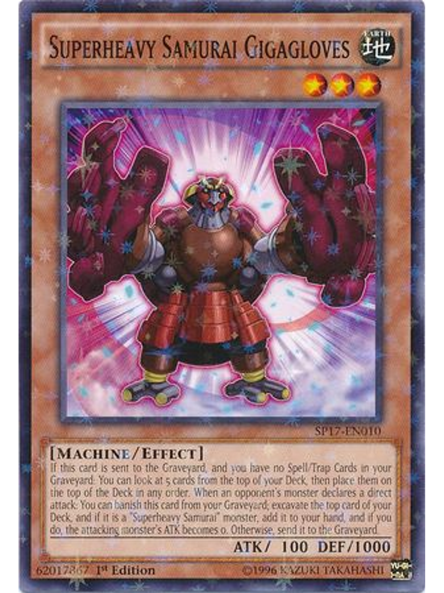 Superheavy Samurai Gigagloves - SP17-EN010 - Starfoil Rare 1st Edition 1