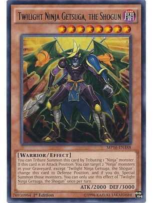 Twilight Ninja Getsuga, the Shogun - MP16-EN188 - Rare 1st Edition