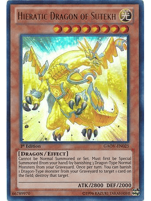Hieratic Dragon of Sutekh - GAOV-EN025 - Ultra Rare 1st Edition