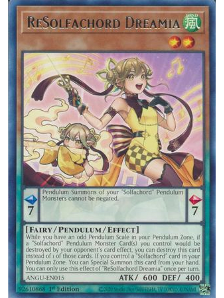 ReSolfachord Dreamia - ANGU-EN015 - Rare 1st Edition 1