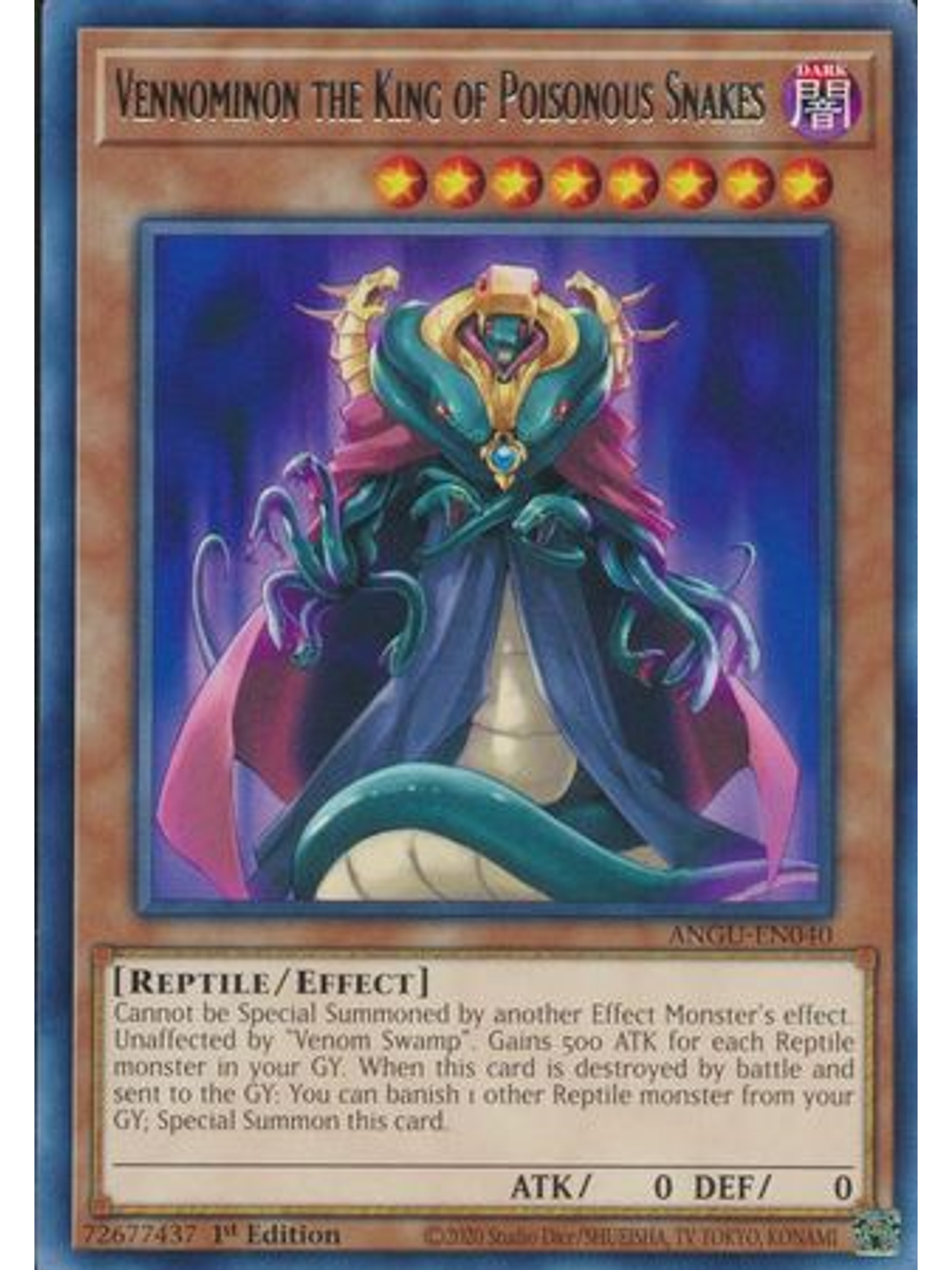 Vennominon the King of Poisonous Snakes - ANGU-EN040 - Rare 1st Edition 1