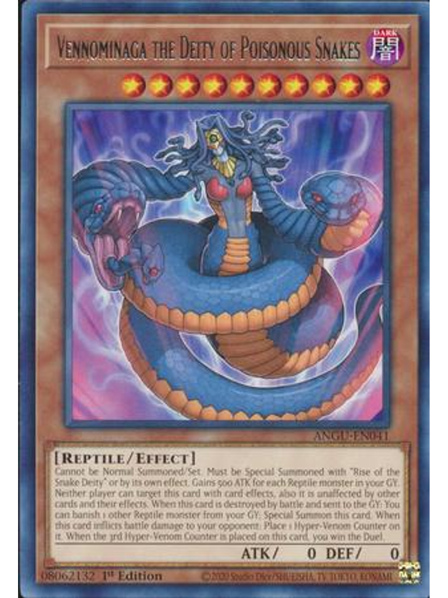 Vennominaga the Deity of Poisonous Snakes - ANGU-EN041 - Rare 1st Edition 1