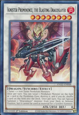 Ignister Prominence, the Blasting Dracoslayer - ANGU-EN048 - Rare 1st Edition