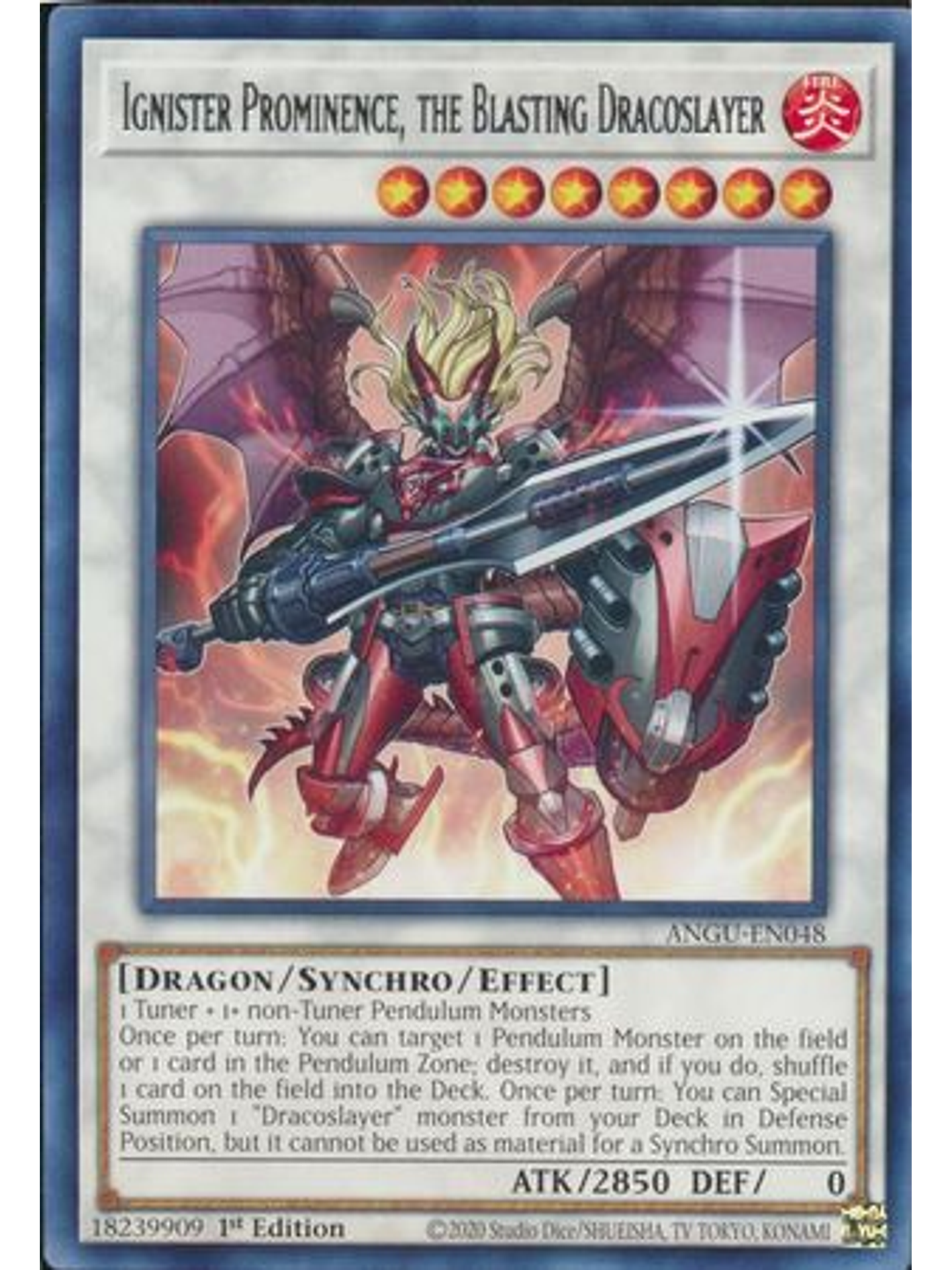 Ignister Prominence, the Blasting Dracoslayer - ANGU-EN048 - Rare 1st Edition 1