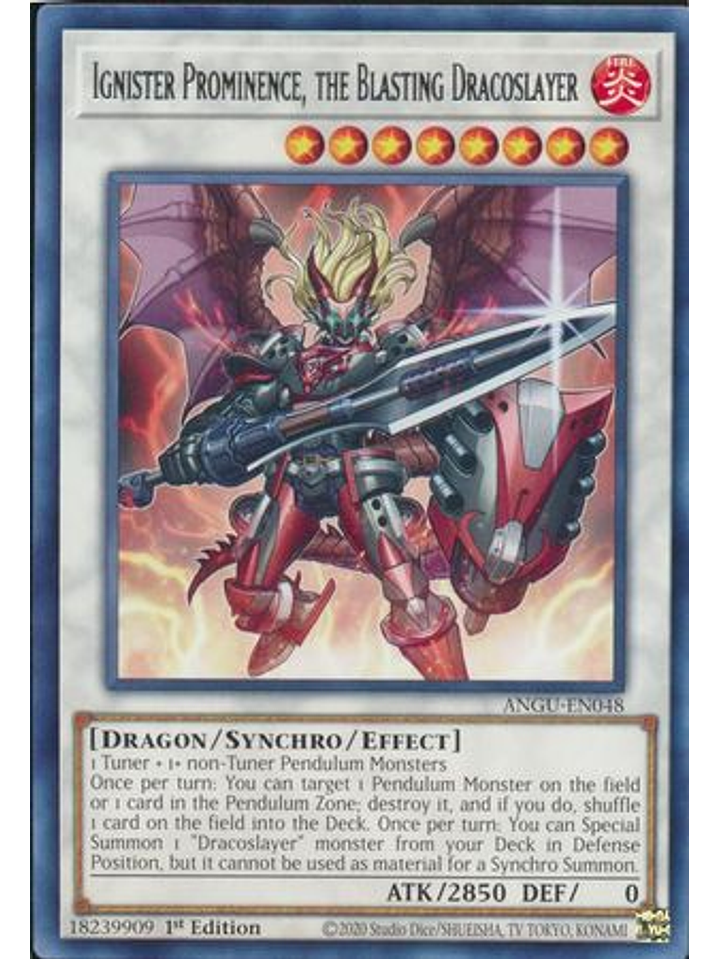 Ignister Prominence, the Blasting Dracoslayer - ANGU-EN048 - Rare 1st Edition 1