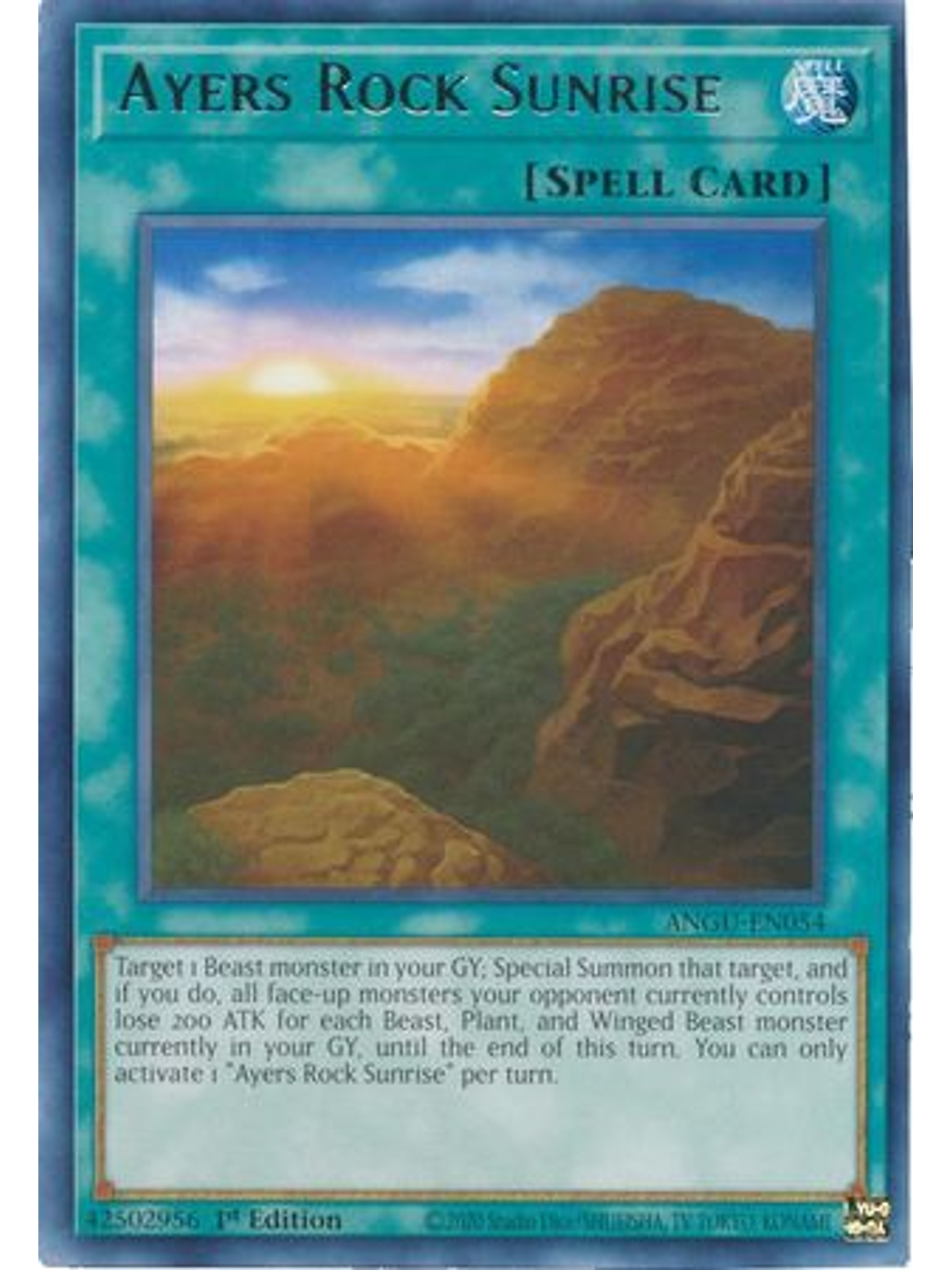 Ayers Rock Sunrise - ANGU-EN054 - Rare 1st Edition 1