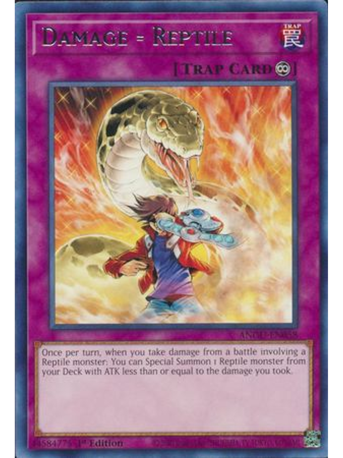 Damage = Reptile - ANGU-EN058 - Rare 1st Edition 1