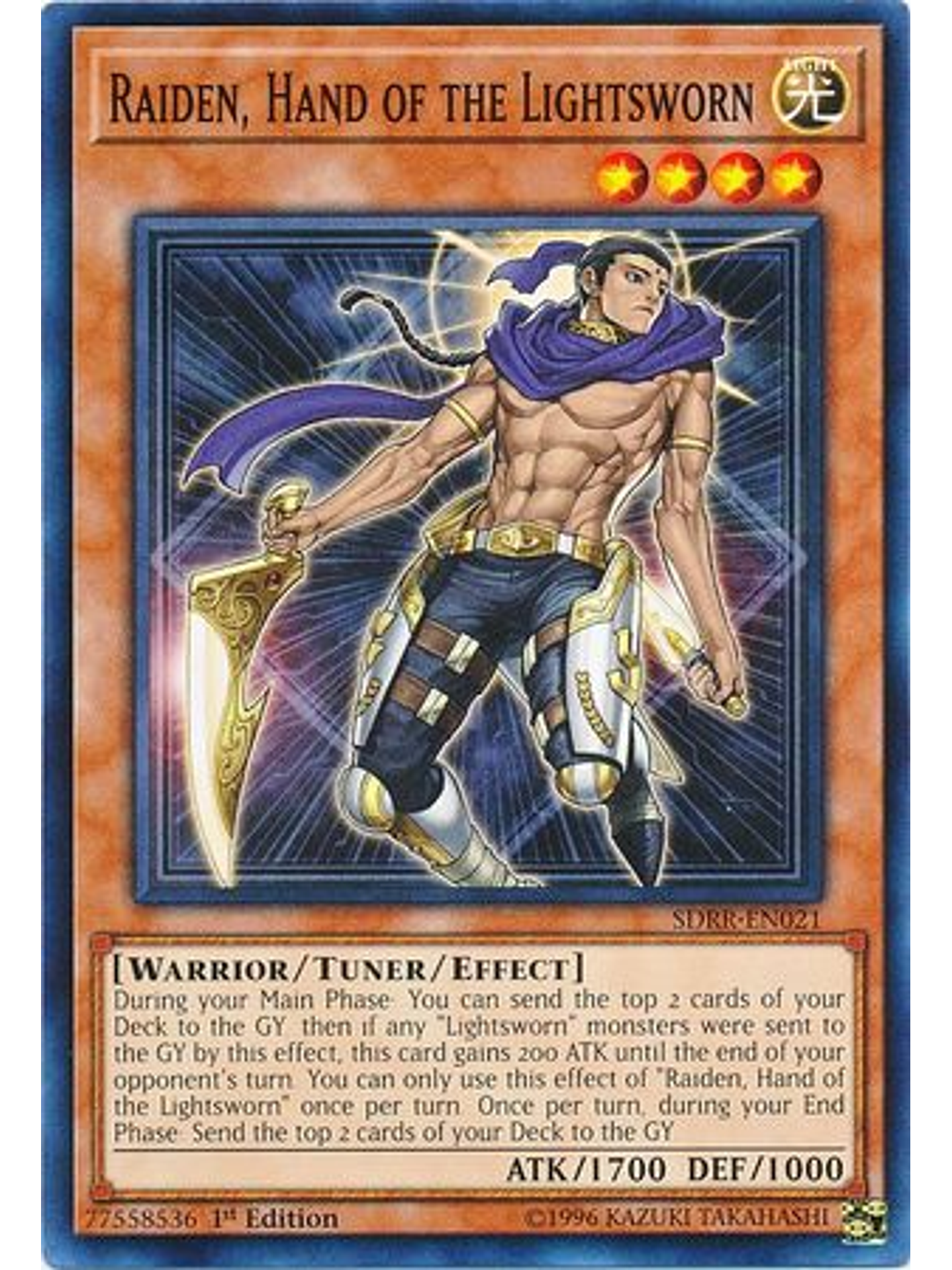 Raiden, Hand of the Lightsworn - SDRR-EN021 - Common 1st Edition 1