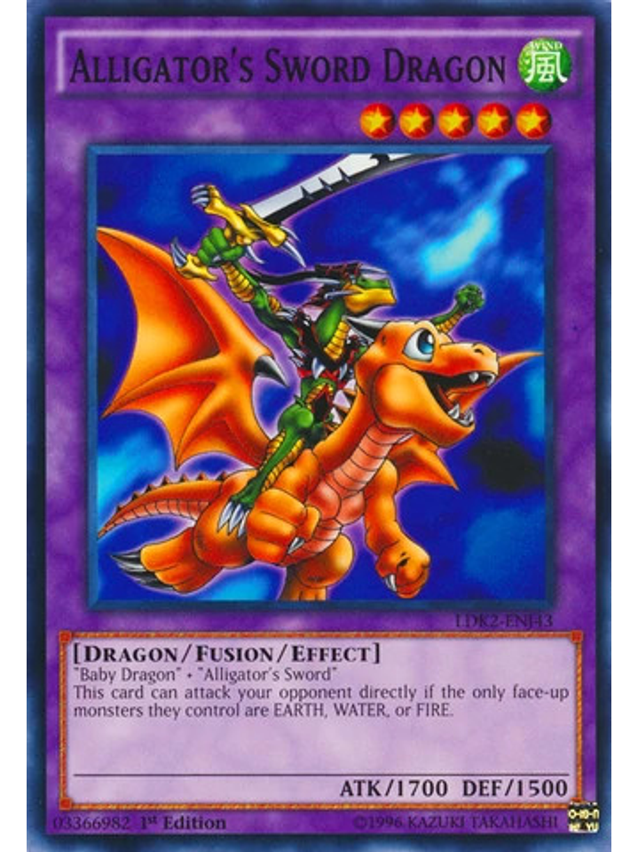 Alligator's Sword Dragon - LDK2-ENJ43 - Common 1st Edition 1