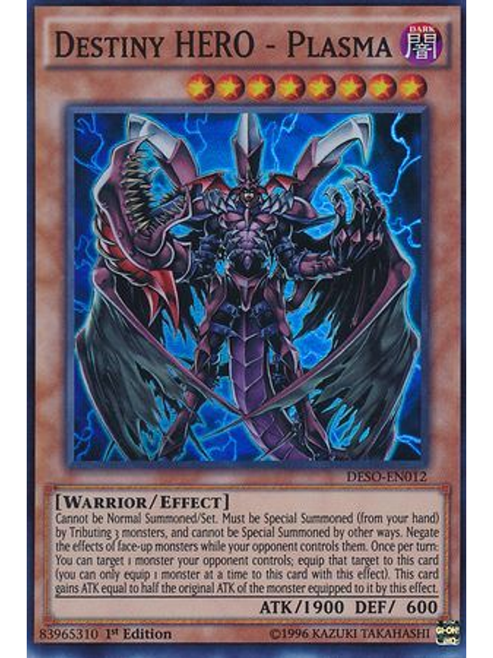 Destiny HERO - Plasma - DESO-EN012 - Super Rare 1st Edition 1