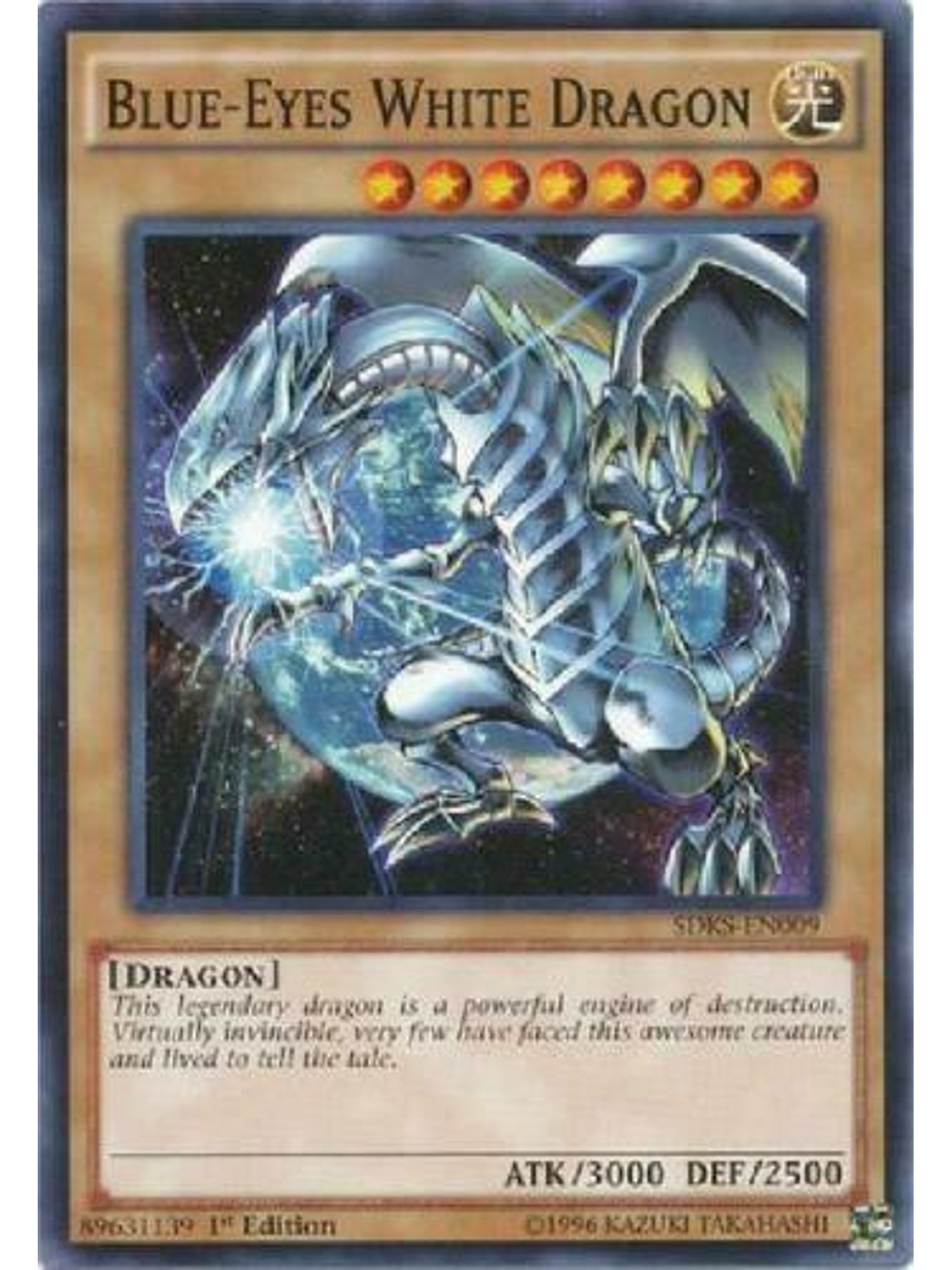 Blue-Eyes White Dragon - SDKS-EN009 - Common 1st Edition 1