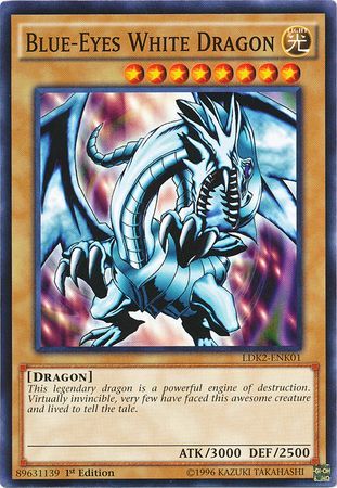 Blue-Eyes White Dragon (Red Sparks Background) - LDK2-ENK01 - Common 1st Edition