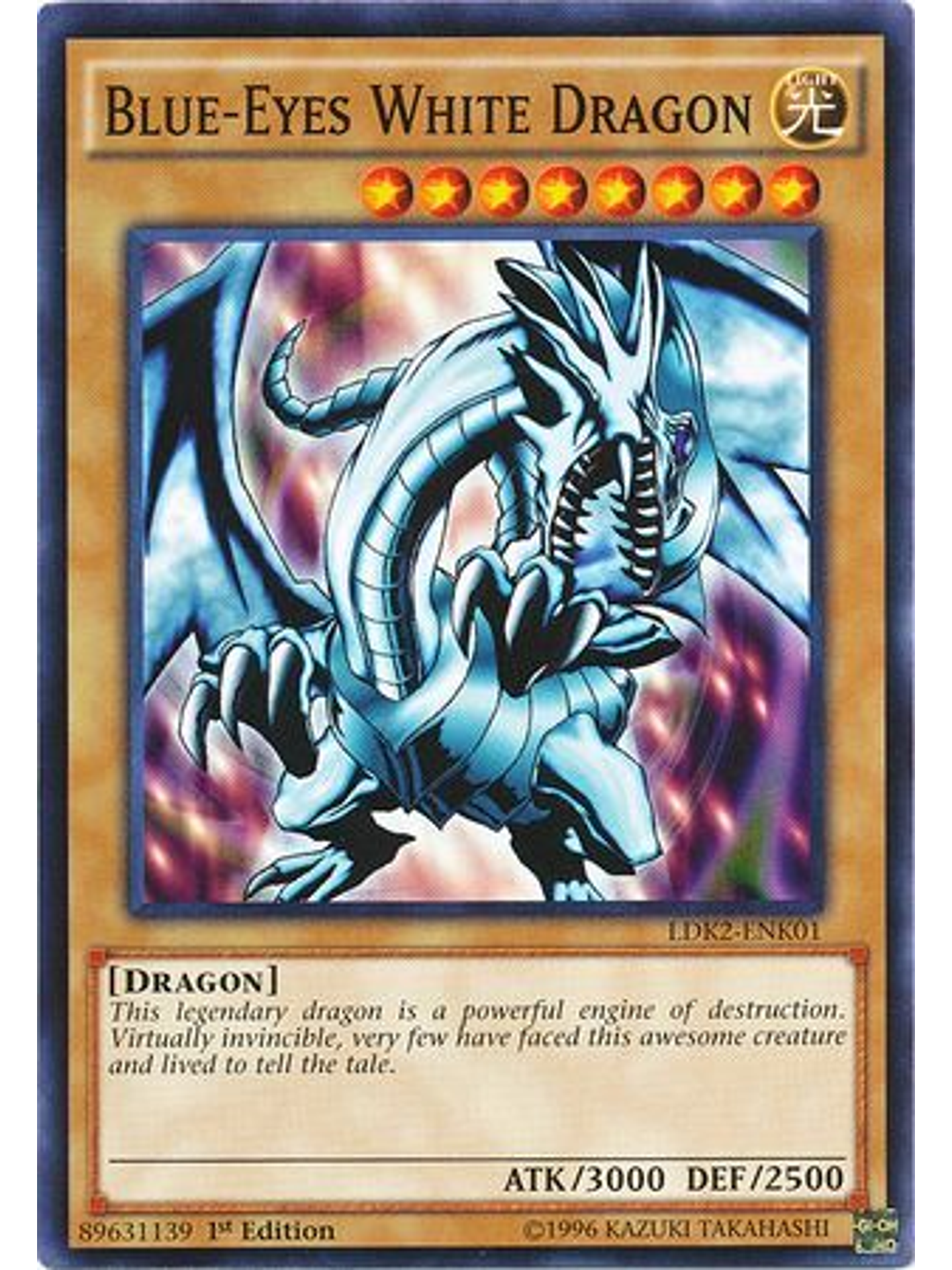 Blue-Eyes White Dragon (Red Sparks Background) - LDK2-ENK01 - Common 1st Edition 1