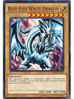 Blue-Eyes White Dragon (Red Sparks Background) - LDK2-ENK01 - Common 1st Edition