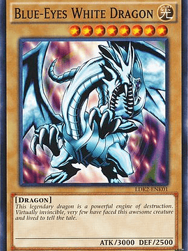 Blue-Eyes White Dragon (Red Sparks Background) - LDK2-ENK01 - Common 1st Edition
