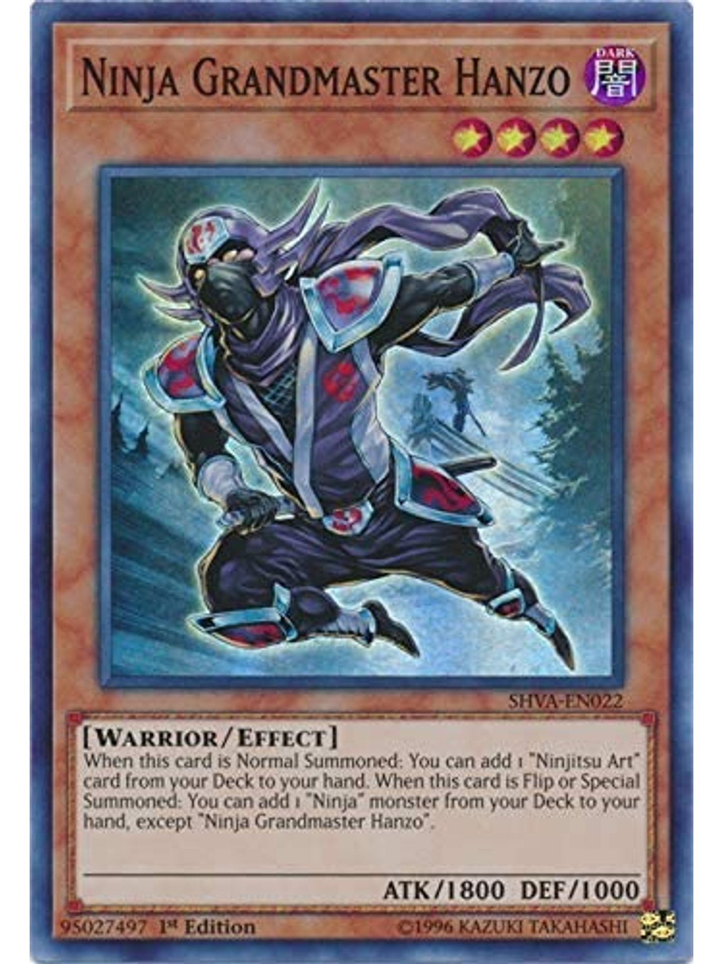 Ninja Grandmaster Hanzo - SHVA-EN022 - Super Rare 1st Edition 1