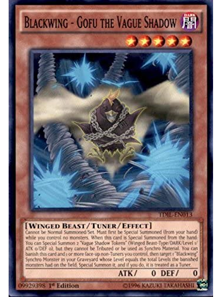 Blackwing - Gofu the Vague Shadow - TDIL-EN013 - Common 1st Edition 1