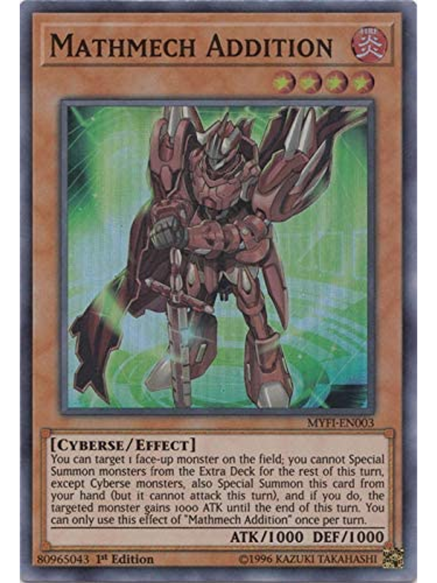 Mathmech Addition - MYFI-EN003 - Super Rare 1st Edition 1