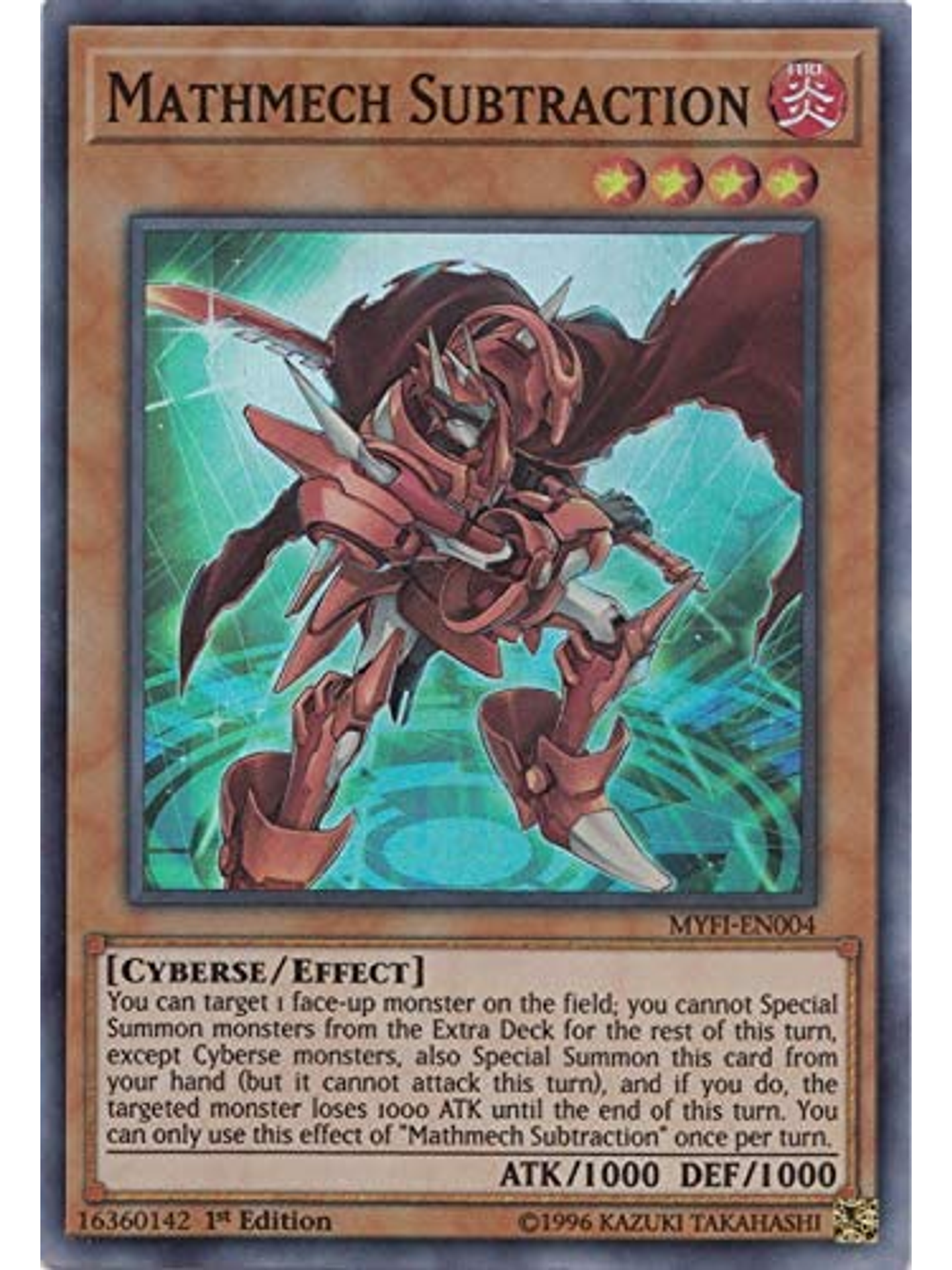 Mathmech Subtraction - MYFI-EN004 - Super Rare 1st Edition 1