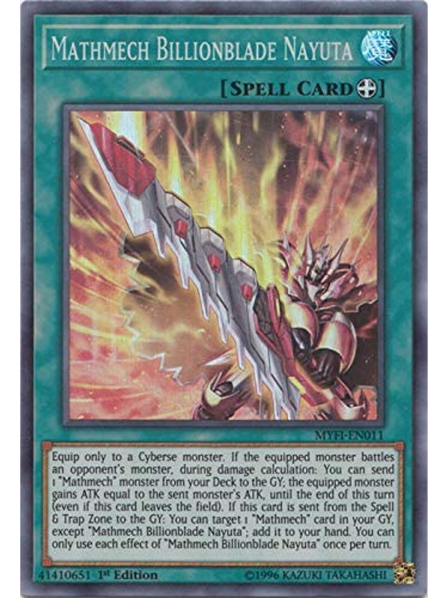 Mathmech Billionblade Nayuta - MYFI-EN011 - Super Rare 1st Edition 1