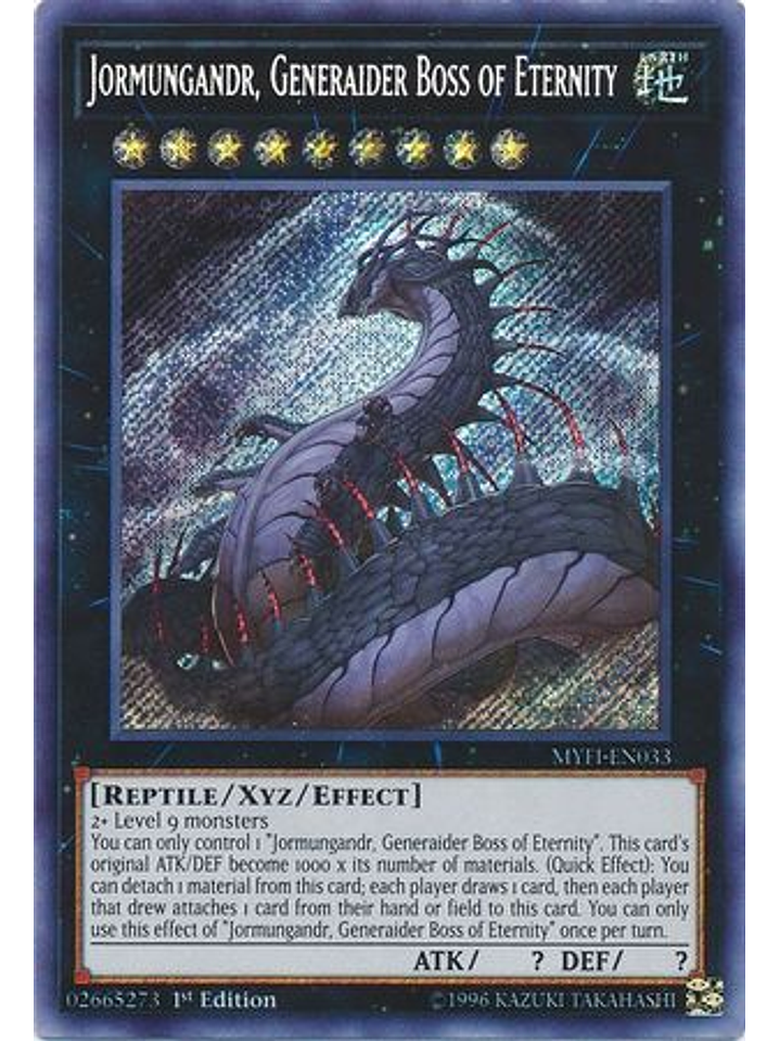 Jormungandr, Generaider Boss of Eternity - MYFI-EN033 - Secret Rare 1st Edition 1