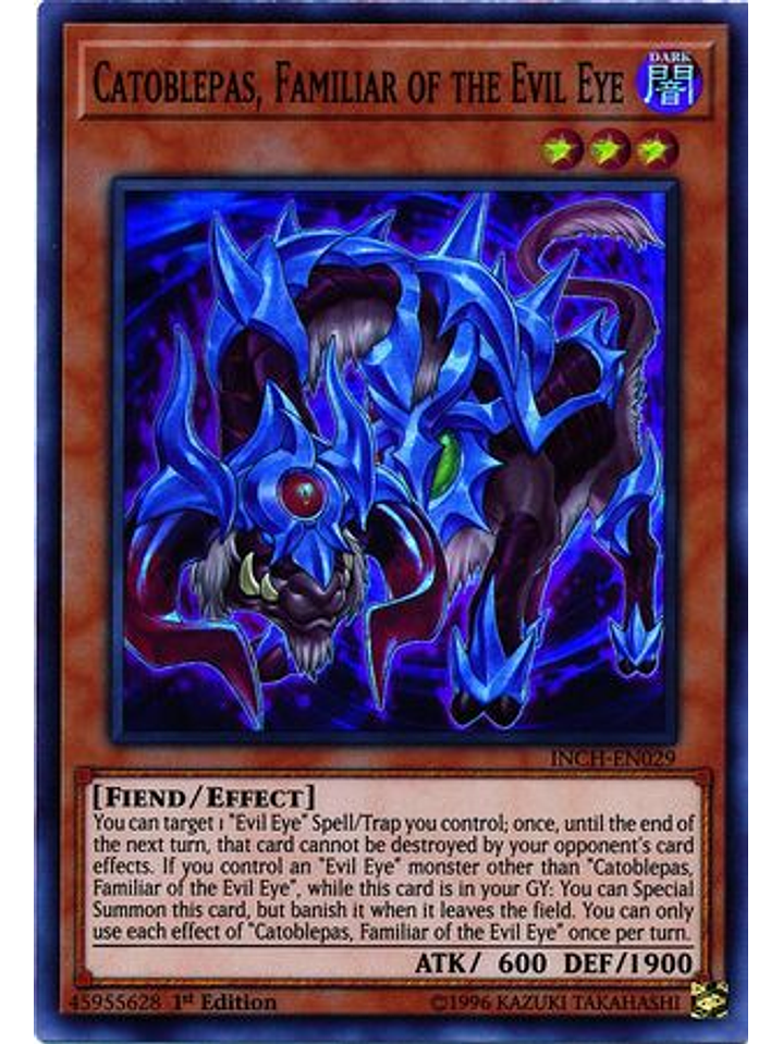 Catoblepas, Familiar of the Evil Eye - INCH-EN029 - Super Rare 1st Edition 1