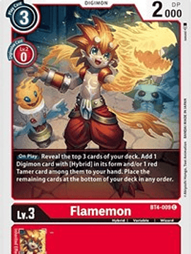 BT4-009 C Flamemon Digimon 