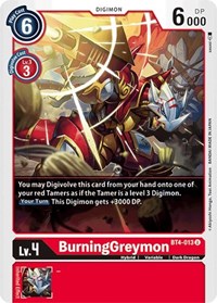 BT4-013 U BurningGreymon Digimon 