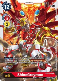 BT4-020 R ShineGreymon Digimon 