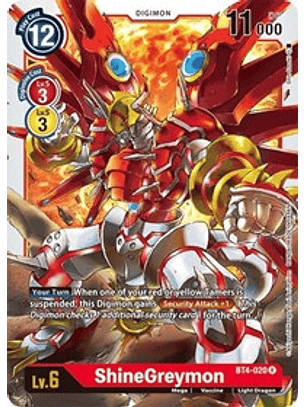 BT4-020 R ShineGreymon Digimon 