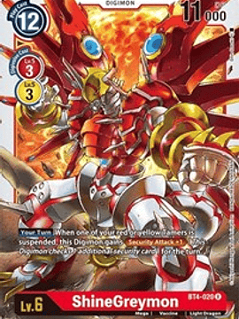 BT4-020 R ShineGreymon Digimon 