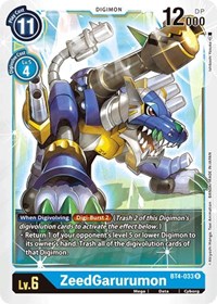 BT4-033 R ZeedGarurumon Digimon 