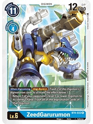 BT4-033 R ZeedGarurumon Digimon 