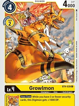 BT4-039 C Growlmon Digimon 