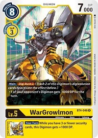 BT4-046 R WarGrowlmon Digimon 