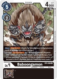 BT4-068 U Baboongamon Digimon 